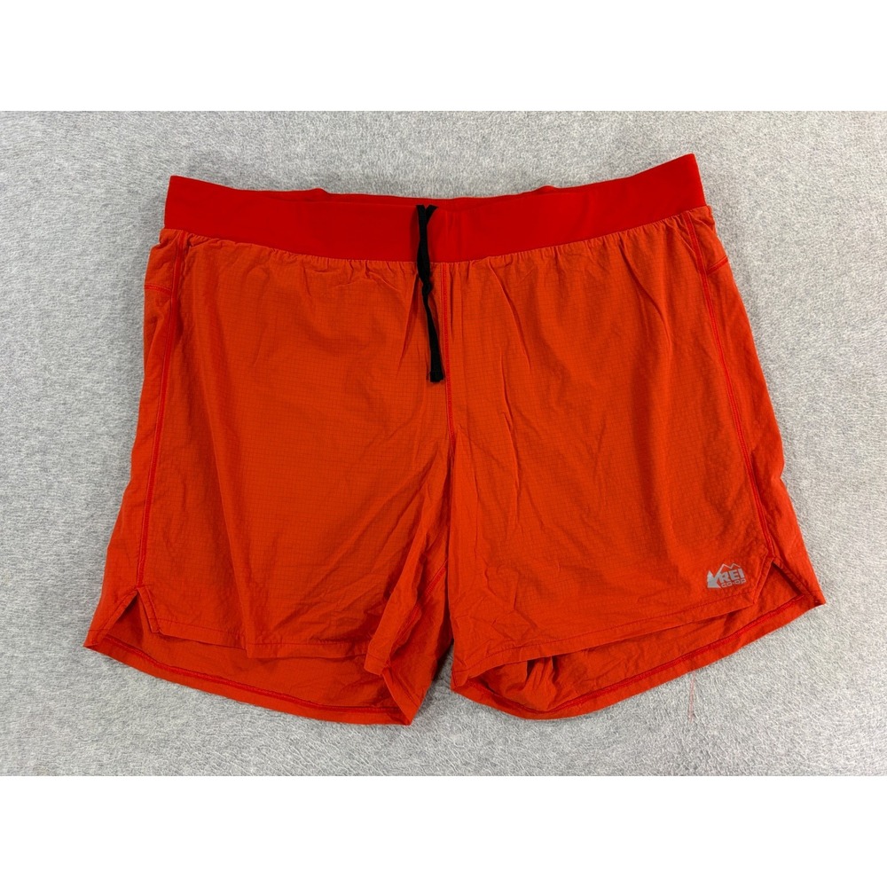 REI Compression Lined Light Weight Running Shorts (Men's XL) Orange - 7"